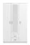 Armoire penderie Kovin 06 avec miroir | 2 portes, 2 tiroirs | 5 compartiments | Blanc | 205 x 120 x 52 cm