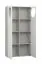 Bibliothèque 8 cases Aenna 42 | Blanc et gris | 4 portes | Pieds réglables | 202,5 x 35 x 100,5 cm