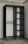 Armoire à portes coulissantes avec cinq compartiments Jotunheimen 76, couleur : noir - Dimensions : 208 x 120,5 x 62 cm (H x L x P)