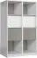 Étagère Alwiru 09, couleur : blanc pin / gris - 128 x 97 x 44 cm (h x l x p)