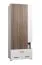 Armoire Bulolo 22 | Blanc & noyer | 198 x 80 x 50 cm | Style contemporain | Grand espace de rangement