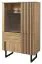Vitrine Slatina 06 | Chêne/Noir | 146 x 91 x 45 cm | Massif partiel | Design moderne