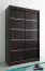 150 cm de large Armoire à portes coulissantes avec 2 portes | 5 casiers | 2 tringles à vêtements | Couleur: Noir Abbildung