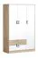 Armoire pour enfant, Couleur: Chêne Brun clair / Blanc / Gris - 190 x 120 x 50 cm (H x L x P) Abbildung