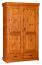 Armoire | 2 portes battantes | 5 casiers | 2 tiroirs | avec tringle à vêtements | 132 cm de large | Bois massif | Couleur: Pin Abbildung
