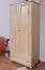 Armoire | 2 portes battantes | 1 tiroir | 4 casiers | avec tringle à vêtements | 92 cm de large | Bois massif | Couleur: Naturel Abbildung