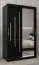 Armoire à portes coulissantes / Penderie avec miroir Tomlis 02B, Couleur : Noir - Dimensions : 200 x 120 x 62 cm (h x l x p)