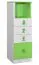 Chambre d'enfant - commode Luis 24, couleur : chêne blanc / vert - 127 x 40 x 42 cm (h x l x p)