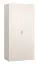 Armoire à portes battantes / Penderie / Couleur : Beige / Poignées : Beige / 1 tringle à vêtements / 7 compartiments / Éclairage LED avec capteur inclus / Fonction soft-close