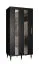 Armoire étroite à portes coulissantes au design élégant Jotunheimen 194, couleur : noir - Dimensions : 208 x 100,5 x 62 cm (H x L x P)