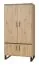 Armoire penderie Kanel 01 | Portes battantes | Chêne & Anthracite | 195 x 80 x 51 cm