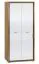 Armoire penderie Tempe 01 | Noyer / Blanc brillant | 2 portes, 3 compartiments | 203 x 92 x 62 cm