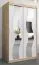 Armoire à portes coulissantes Hacho 02 avec miroir | chêne Sonoma / blanc mat | 200 x 120 x 62 cm