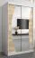 120 cm de large Armoire à portes coulissantes avec 5 casiers et 2 portes | Couleur: Chêne Sonoma  / Blanc | Laminée Abbildung