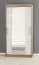 120 cm de large Armoire à portes coulissantes avec 5 casiers et 2 portes | Couleur: Chêne Sonoma  / Blanc | Laminée Abbildung