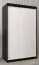 120 cm de large Armoire à portes coulissantes avec 2 portes | 5 casiers | 2 tringles à vêtements | Couleur: Blanc / Noir Abbildung