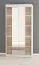 100 cm de large Armoire à portes coulissantes avec 2 portes | 5 casiers | 2 tringles à vêtements | Couleur : Chêne Sonoma / Blanc Abbildung
