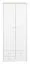 Armoire enfant Egvad 02 | 2 portes battantes, 3 tiroirs, 1 compartiment | Blanc / hêtre | 193 x 80 x 51 cm