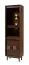 Vitrine avec charnière de porte à gauche / 58 x 43 x 204 cm / Noyer / Éclairage LED inclus / Armoire en verre / 1 tiroir / 2 portes / 5 compartiments / Verre trempé Antisol brun / Inginele 06