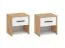 Lot de 2 tables de chevet | Chêne Artisan / blanc | 1 tiroir, 1 compartiment | 42 x 42 x 33 cm | Style moderne