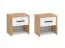 Lot de 2 tables de chevet | Chêne Artisan / blanc | 1 tiroir, 1 compartiment | 42 x 42 x 33 cm | Style moderne