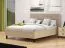 Lit double / Rembourrage de tête de lit / Couleur : Chêne light Port / Beige / Chants ABS / Surface de couchage : 160 x 200 cm / Pieds : Noir