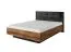 Lit double Jendouba 02 | 160 x 200 cm | Châtaigne/Anthracite | Tête de lit rembourrée | Coffre de rangement | Protection ABS