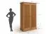 Penderie / Armoire à portes battantes / Pin finlandais massif / Veinage naturel / Couleur : Chêne / Style classique et moderne / Dimensions : 212,5 x 129 x 63 cm