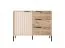 Commode étroite Fouchana 04 | Beige & Chêne Viking | 3 tiroirs | 81 x 103 x 39,5 cm