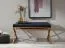 Banc rectangulaire en velours noir et or | 46 x 90 x 44 cm | Piétement inox doré | Confort haut de gamme
