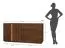 Commode Sienne 06 | 2 portes basculantes | Push-to-open | Chêne sauvage massif | Finition Tabacco huilée | Éclairage LED | 6 compartiments