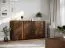Commode Sienne 06 | 2 portes basculantes | Push-to-open | Chêne sauvage massif | Finition Tabacco huilée | Éclairage LED | 6 compartiments