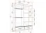 Armoire penderie Lusatian 12 | 1,5 m | Noir/Gris | Portes coulissantes miroir | 6 compartiments | 2 tiroirs | 218 x 150 x 61