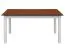 Table de salle à manger extensible Gyronde 22, pin massif, couleur : Blanc / Noyer - Dimensions : 150-197 x 93 cm (L x P)