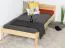Lit simple / lit d'appoint en bois de pin massif, naturel 86, avec sommier à lattes - 100 x 200 cm (l x L)
