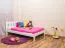 Lit enfant ou adolescent en pin massif blanc A21 | 120 x 200 cm | Design moderne | Incl. sommier