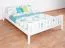 Lit enfant / adolescent en pin massif blanc A28 | 140 x 200 cm | Sommier à lattes inclus | Design moderne