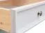 Table de chevet Gyronde 13, pin massif, Couleur : Blanc / Noyer - 53 x 60 x 45 cm (H x L x P)