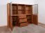 Vitrine Jussara 12, couleur : ambre, chêne partiellement massif - 150 x 178 x 42 cm (h x l x p)
