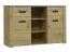 Commode Talimatau 02 | Chêne et gris | 86 x 138 x 43 cm | 2 portes, 2 tiroirs, 4 étagères