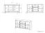 Commode Orivesi 09, Couleur : Blanc - Dimensions : 85 x 153 x 42 cm (h x l x p), avec 2 portes, 3 tiroirs et 4 compartiments