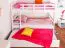 Lit superposé pour enfant 90 x 200 cm + coffre de lit / espace de rangement/Lit gigogne | Bois massif: Hêtre | Laqué Blanc |convertible/séparable en 2 lits simples | Incl. Sommier à lattes déroulable Abbildung