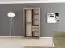 Armoire à portes coulissantes Bisaurin 1C avec miroir | Blanc mat / Noir | 200 x 100 x 62 cm | Rangement gain de place