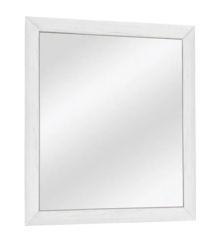 Miroir mural Camprodon 17 | Finition chêne blanc | 70 x 65 x 2 cm | Design moderne et compact