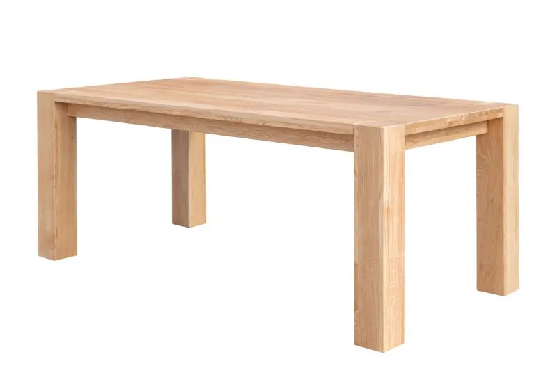 Table à manger en chêne massif Gijou 02 | Surface huilée | Plateau 4 cm | 75 x 180 x 90 cm | Élégance et fonctionnalité
