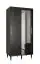 Exceptionnelle armoire à portes coulissantes avec cinq compartiments Jotunheimen 50, couleur : noir - dimensions : 208 x 100,5 x 62 cm (h x l x p), avec deux barres de penderie