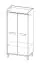 Armoire à portes battantes / armoire Caranx 1, couleur : blanc / chêne / anthracite - Dimensions : 195 x 90 x 55 cm (H x L x P)