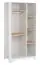 Armoire à portes battantes / armoire Majvi 02, couleur : blanc / chêne - Dimensions : 190 x 89 x 52 cm (H x L x P)