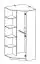 Chambre d'adolescents - Armoire à portes battantes / armoire d'angle Sallingsund 13, couleur : chêne / blanc / anthracite - Dimensions : 191 x 82 x 82 cm (H x L x P), avec 2 portes et 5 compartiments