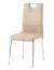 Chaise beige Kigora 05, revêtement microfibre, pieds métal chromé, stable et fiable, dimensions : 97 x 41,5 x 54 cm, qualité supérieure et facile d'entretien, pour salle à manger